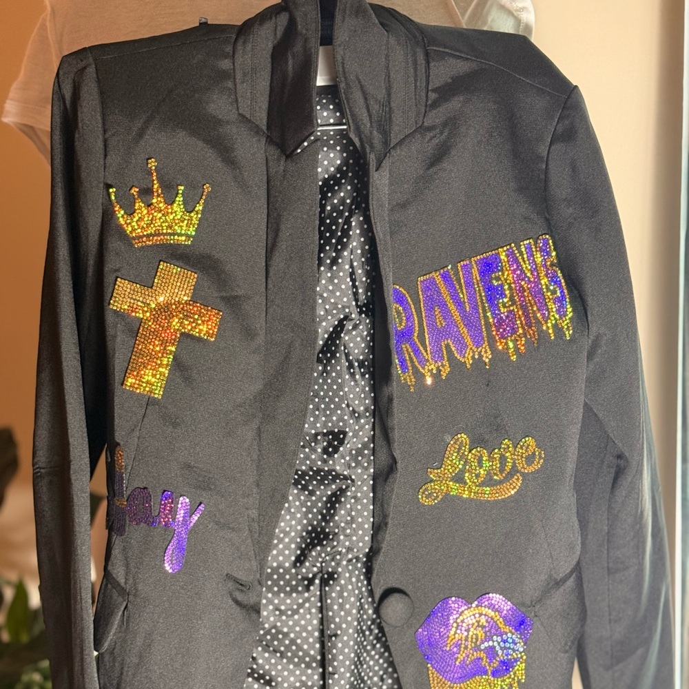 Black Ravens Blazer with Embellishments - Picture 1 of 4